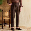 High-Waist Men's Casual Pants in Lyocell Cotton Blend, Khaki & Brown, Lightweight & Breathable, Urban Style, Men's Fashion.