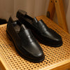 Classic British-Style Black Leather Men's Shoes - High-Quality Cowhide, Durable Rubber Sole - Men's Fashion Footwear for Every Occasion