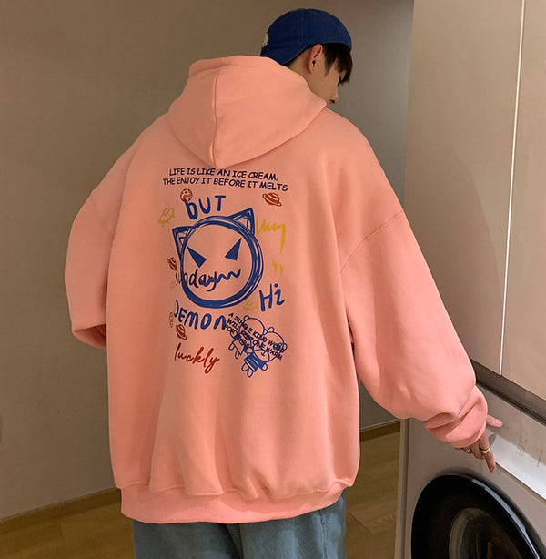 Men's Hooded Sweater in Padded Velvet - Winter Fashion Pullover Coat