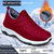 Waterproof Fleece-Lined Hiking Shoes - Men's & Women's Woodpecker Footwear in Black & Red