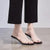 Chic Square Toe Crystal Heel Sandals - Korean Style, High Heel, Microfiber & Rubber, Women's Fashion