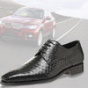 Handcrafted Men's Python Leather Business Shoes with Goodyear Welted construction - Black Python design, Shock Absorbing, Composite Sole - Sizes 37 to 45 - Formal & Comfortable.