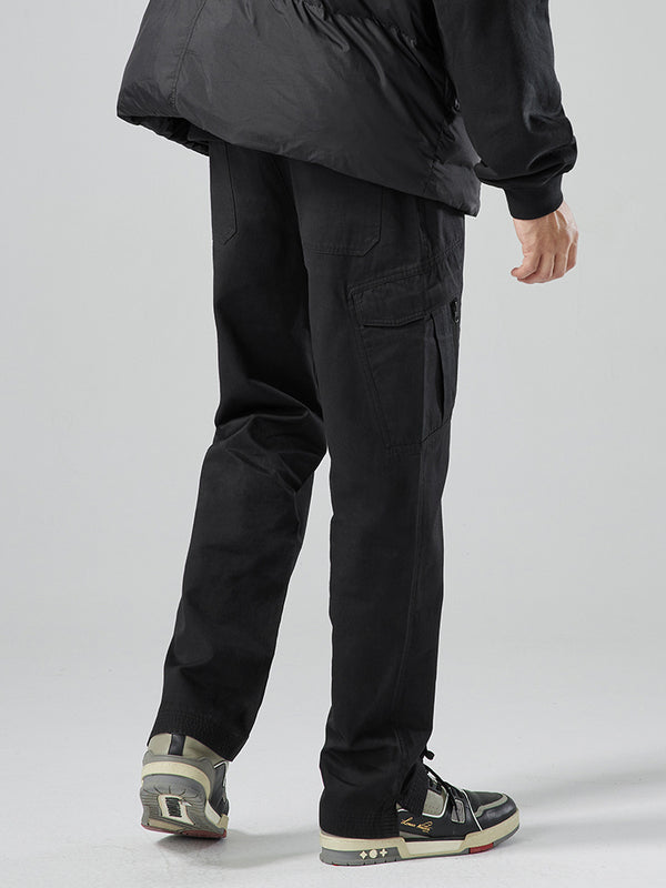 Stylish High Street Straight-leg Casual Trousers in Plain Pattern