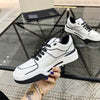 Men's Leather Casual Breathable Sneakers - Winter Comfort Shoes, Black White - Men's Fashion Footwear.
