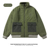Men's Winter Berber Fleece Cotton Coat in Black - Warm Men's Jacket for Cold Weather - Leisure Outerwear with Polyester Fiber