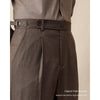 Men's High Waist Linen Straight Suit Pants for Business Leisure Style in Spring and Summer