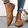 Women's Breathable Flat Pointed Toe Shoes in Navy Blue - All-Season Comfort & Style, Size 36-43, Korean Design